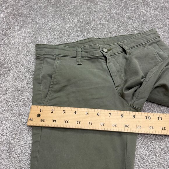 AG Adriano Goldschmied Slim Khaki Chino Pants Womens 24 Green Low Rise 28x30 - Picture 12 of 16